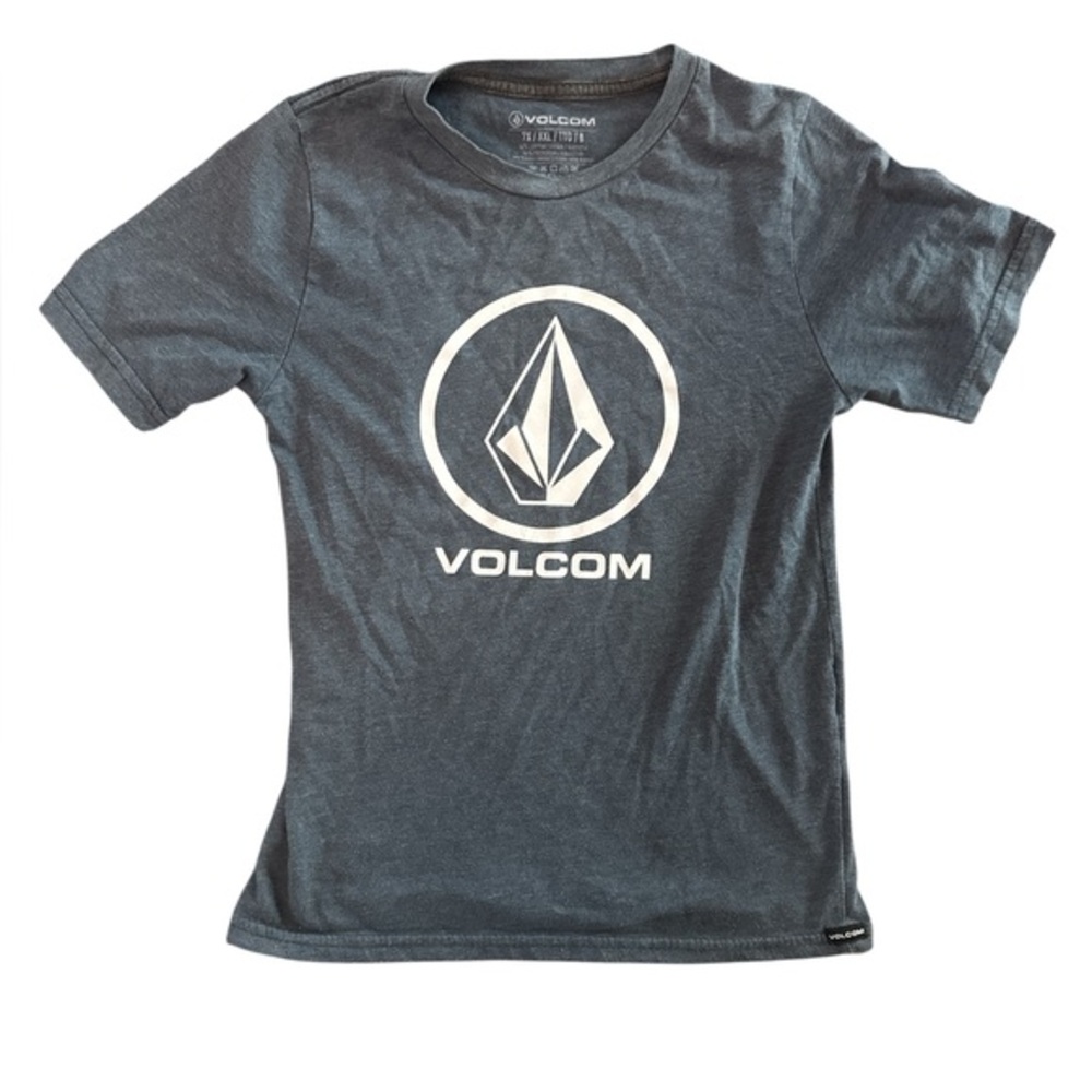 Volcom Kids Charcoal Diamond Logo Tee Skateboarding T-Shirt Casual Tee Shirt Top